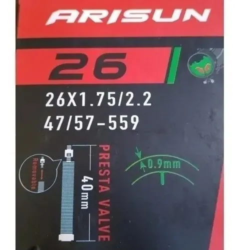 CAMARA MTB ARISUN 26X1.5/2.2 VALVULA FRANCESA