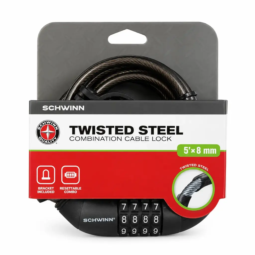 CANDADO SCHWINN 5X8MM NEGRO